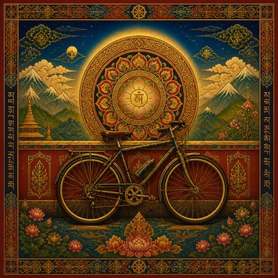 bicyle resting against a wall