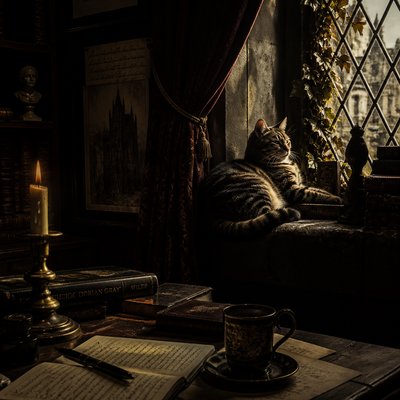 a cat lounging in a sunlit window