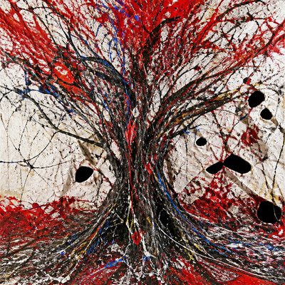 a tree in nature — Gutai Art Style