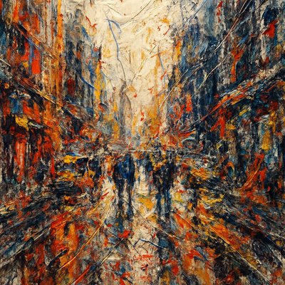 urban street with city activity