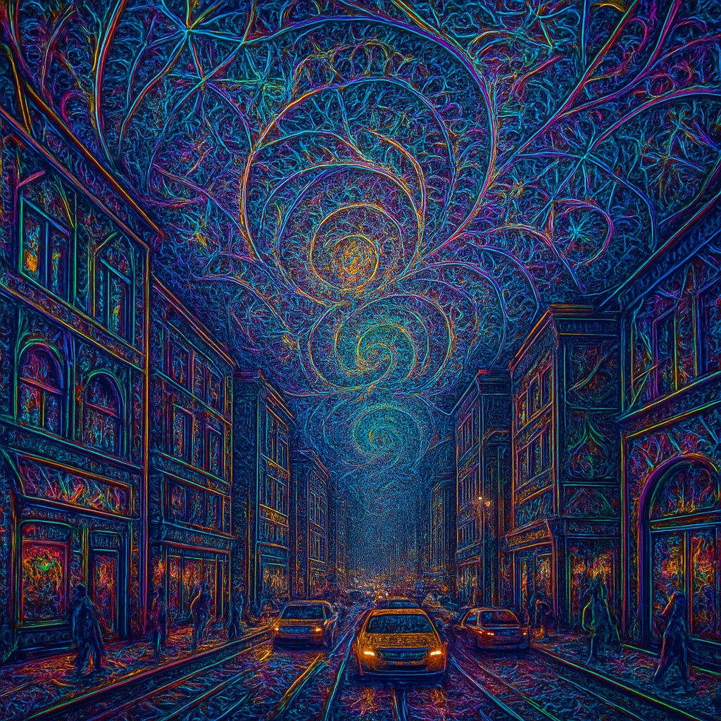 urban street with city activity