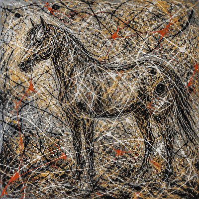 animal standing in natural pose — Action Painting Art Style