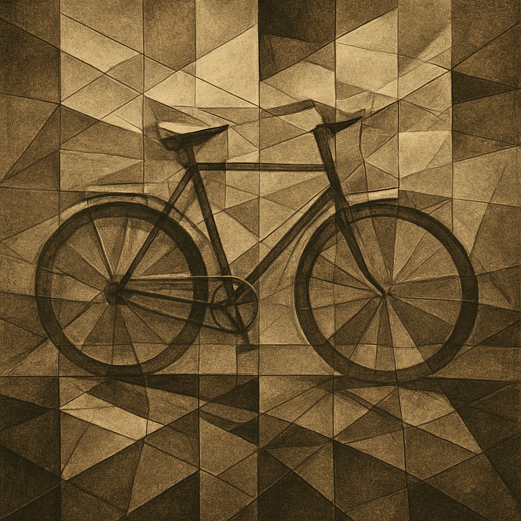 bicyle resting against a wall