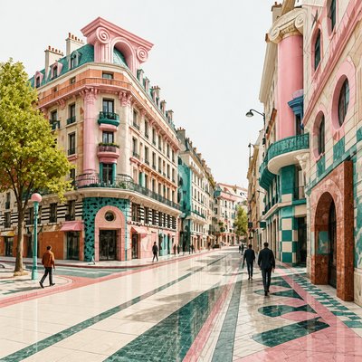 Postmodern Architecture Style Transfer Example