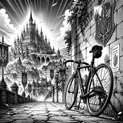 bicyle resting against a wall