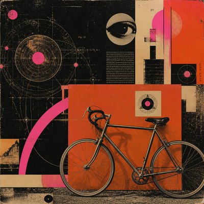 bicyle resting against a wall