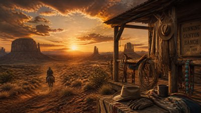 sweeping panoramic landscape with a dramatic sky