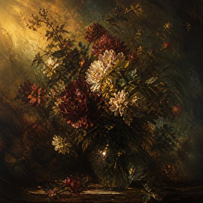 bouquet of flowers in a glass vase