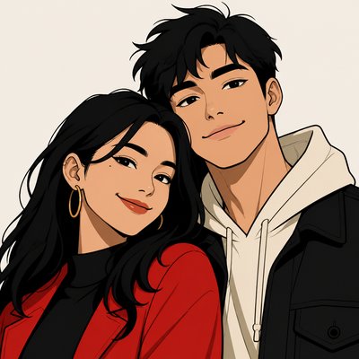 portrait of two people together