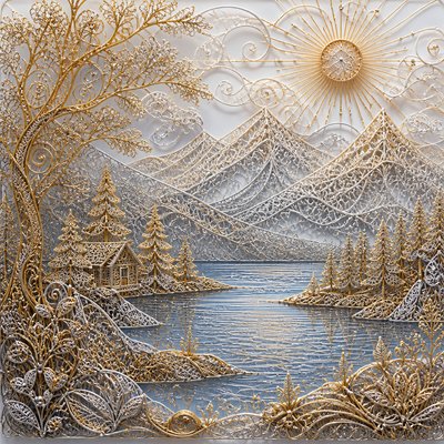wide landscape with natural scenery — Filigree Jewelry Style
