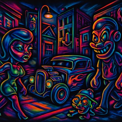 urban street with city activity