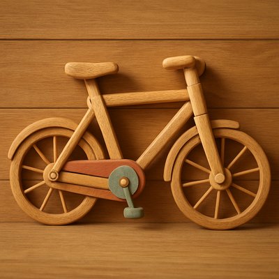 bicyle resting against a wall