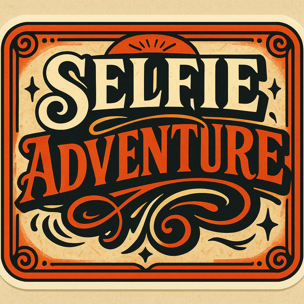 a sign that says selfie adventure on it