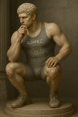 a painting of a man in a wrestling suit