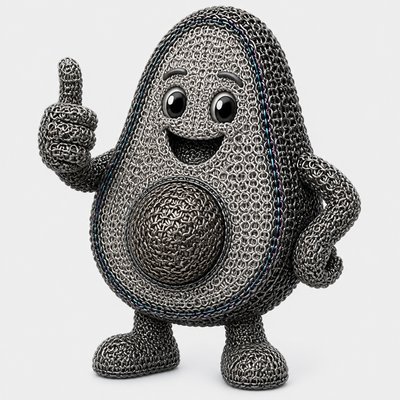 a happy avocado character giving a thumbs up, bold readable design on a plain background, no text
