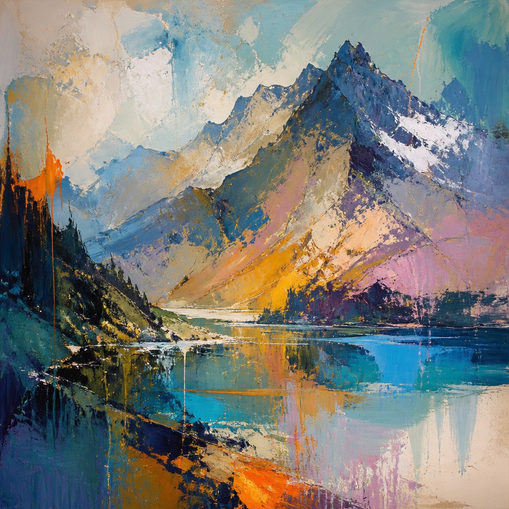 serene landscape with mountains and water
