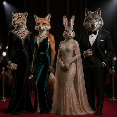 animal standing in natural pose — Formal Evening Wear Fashion