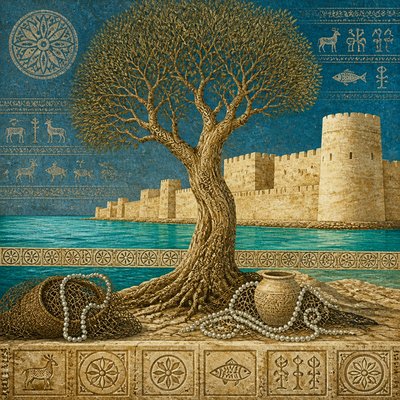 a tree in nature — Bahraini Art Style