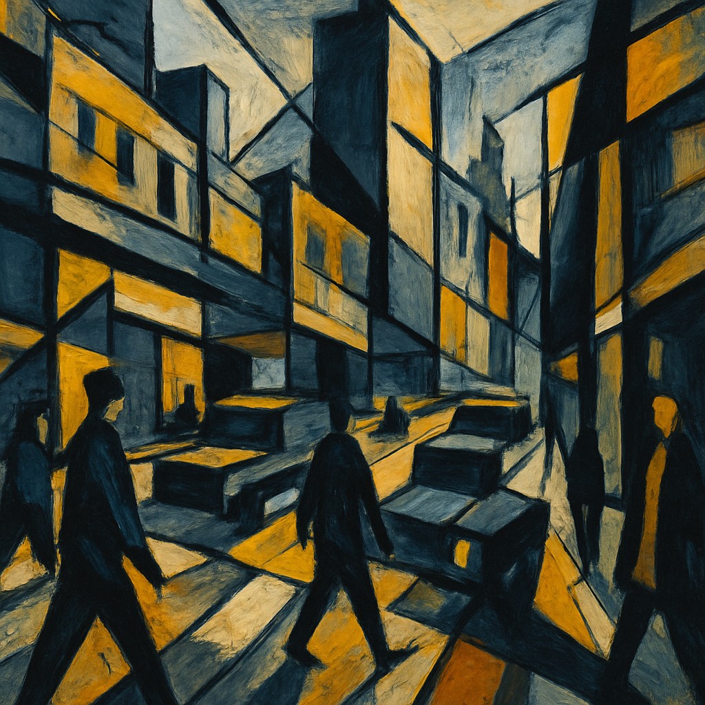 urban street with city activity