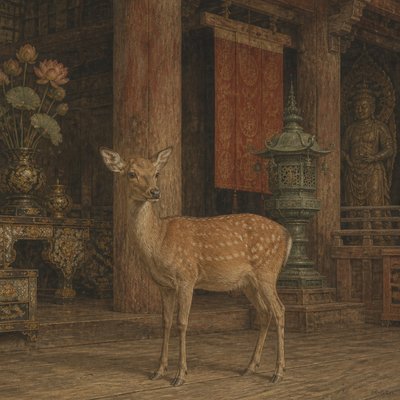animal standing in natural pose — Nara Art Style