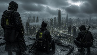 sweeping panoramic landscape with a dramatic sky
