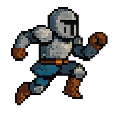 Make a sprite of a knight jumping, without using any type of sword. style 2d platformer
