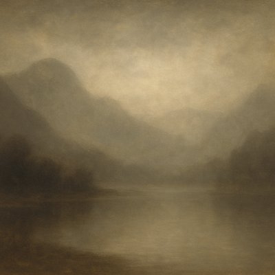 serene landscape with mountains and water