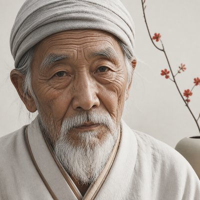 close-up portrait of an elderly person with expressive weathered features