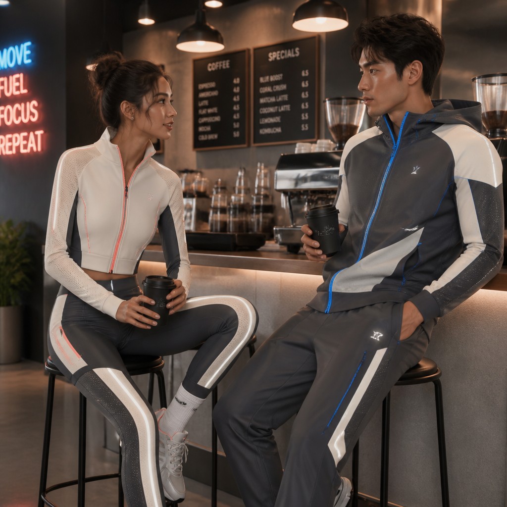 cozy cafe interior with warm lighting