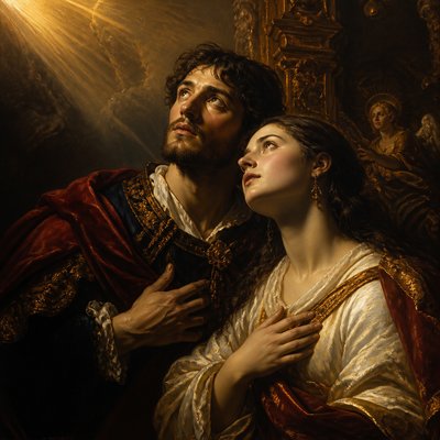 portrait of two people together — Baroque Religious Art