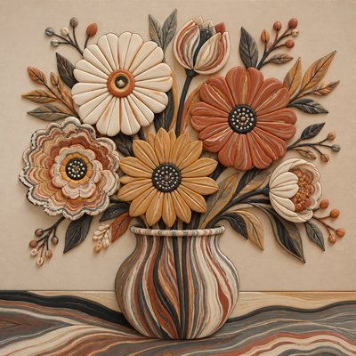 bouquet of flowers in a glass vase