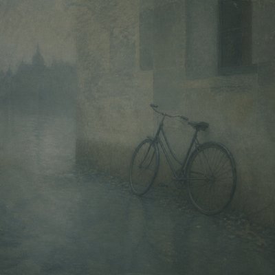 bicyle resting against a wall — Tonal Unity Art Style