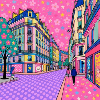 Superflat Art Style Style Transfer Example