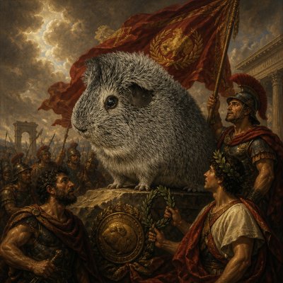 a rodent sitting on top of a man's head