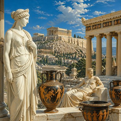wide landscape with natural scenery — Athens Art Style