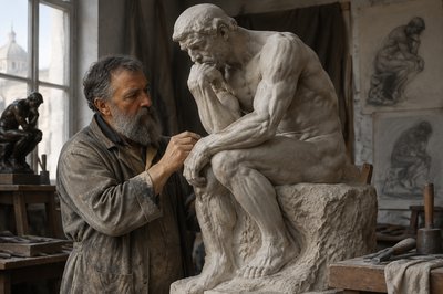 Rodin carving the great thinker