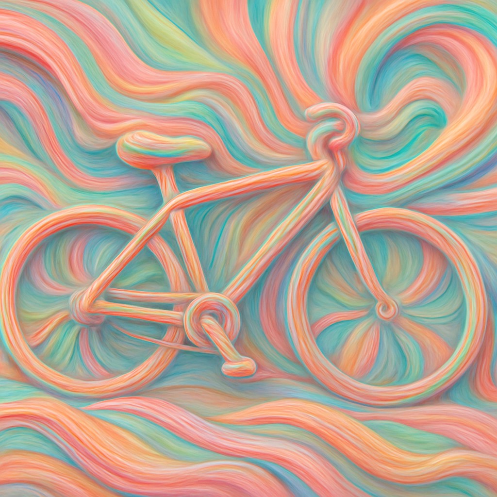 bicyle resting against a wall