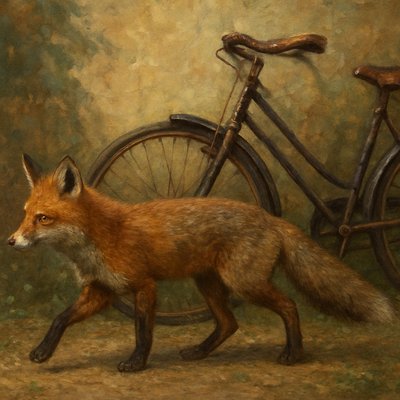 bicyle resting against a wall