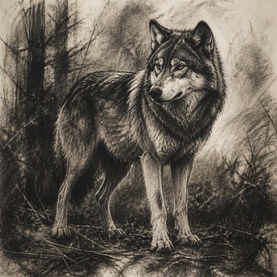 animal standing in natural pose