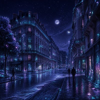 Lunarpunk Aesthetic Style Transfer Example