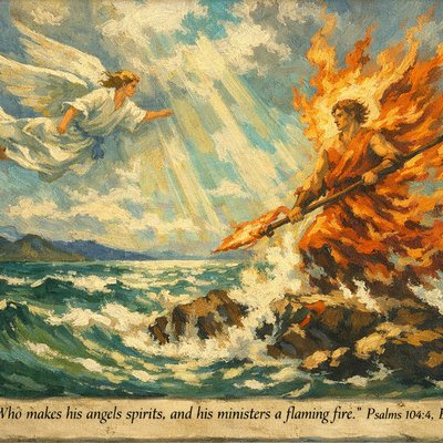 “Who makes his angels spirits, and his ministers a flaming fire.” (Psalms 104:4, Brenton)
