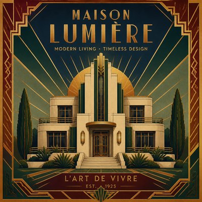 house with front view — Art Deco Poster Design