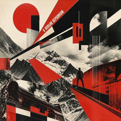 wide landscape with natural scenery — Moscow Avant-Garde Art Style