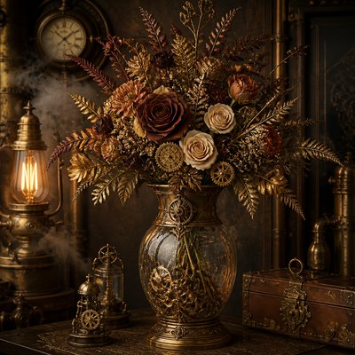 bouquet of flowers in a glass vase