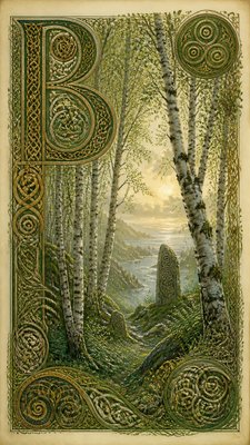 a serene birch forest in soft morning light, no people, no text