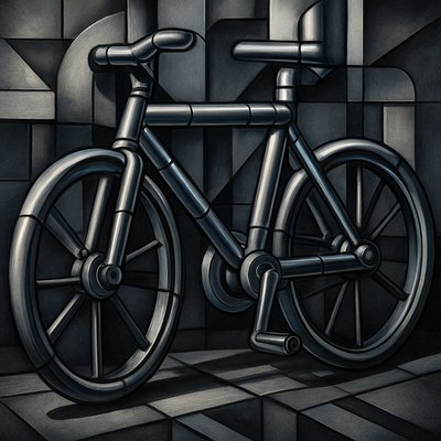 bicyle resting against a wall