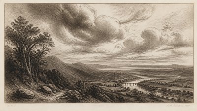 sweeping panoramic landscape with a dramatic sky