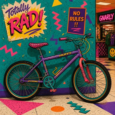 bicyle resting against a wall — 90s Retro Aesthetic