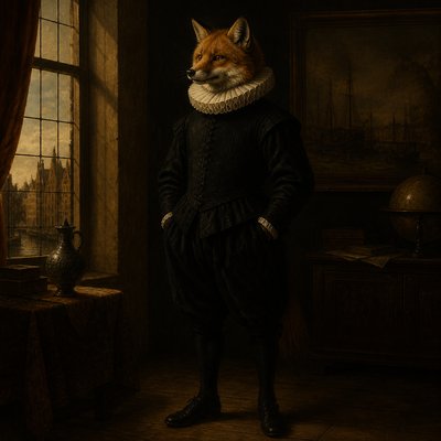 animal standing in natural pose — Amsterdam Golden Age Art Style