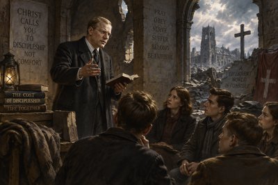 Bonhoeffer preaching to young Christians on the call to be disciples of Christ